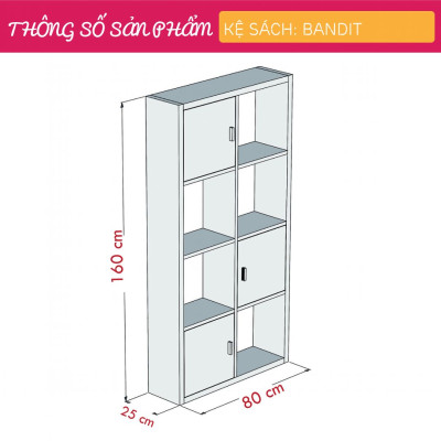 Giá sách bằng gỗ công nghiệp đẹp SMLIFE Bandit