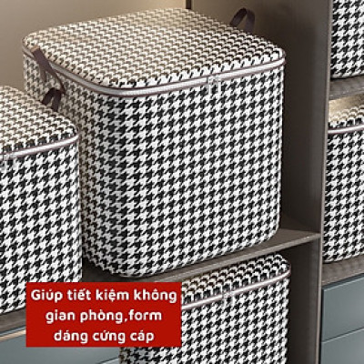 Túi Vải Caro Trắng Đen Đựng Quần Áo – Chống Bụi, Có Quai, Siêu Bền, Dễ Vệ Sinh
