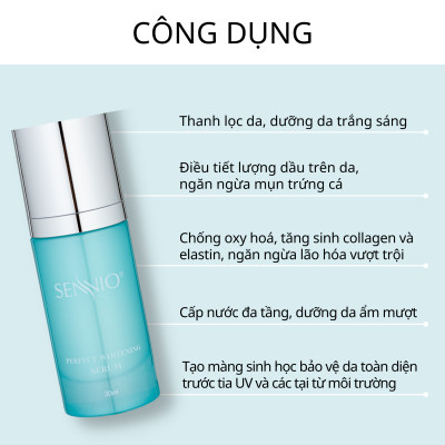 Serum trắng da Sennio Perfect Whitening Serum dưỡng ẩm da mặt tái tạo và phục hồi da 30ml SNO 828