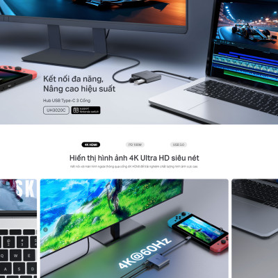 HUB USB TP-Link UH3020C - USB Chuyển Đổi 3 Cổng Dành Cho PC/Laptop - Hàng Chính Hãng