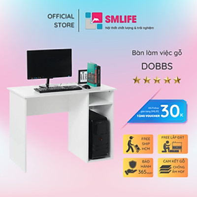 Bàn vi tính gỗ phong cách hiện đại SMLIFE Dobbs