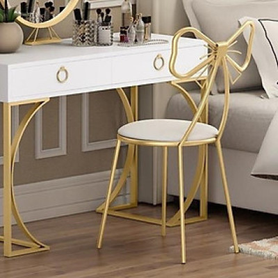 Bộ bàn ghế trang điểm: Bàn phấn hai ngăn hộp vuông chân khung vuông chữ C  + Ghế  + Gương