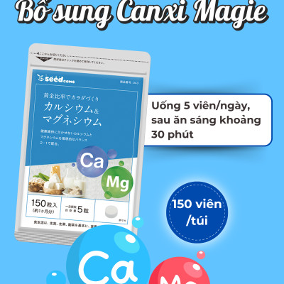 Viên Uống Canxi Magie Hỗ Trợ Xương Khớp Chắc Khỏe Và Ổn Định Hoạt Động Của Hệ Thần Kinh Seedcoms Nhật Bản