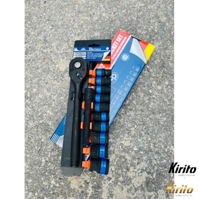 Bộ tuýp khẩu 12 chi tiết sửa chữa xe máy mở bu lông đa năng 1/2 thép CRV cao cấp EUROKING 12PCS