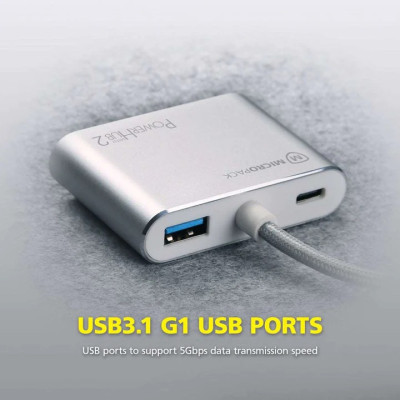 Hub 4 cổng USB-C MicroPack Digital AV Multiport Adapter - MDC-4V - Bạc - Hàng Chính Hãng