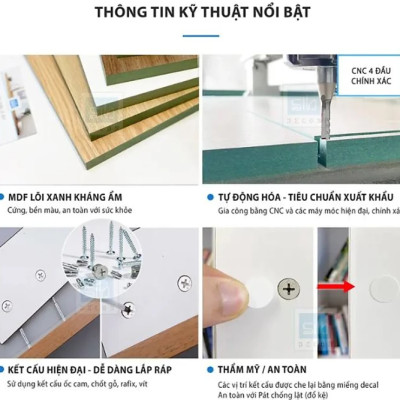 Bộ 12 Kệ Sách Treo Tường Tundo CTBST12 KT 180 x 105 x 20cm