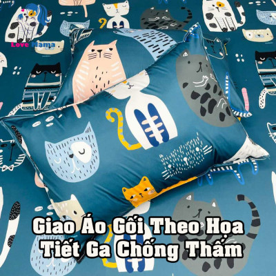 Bộ 2 Áo gối vải lụa chống thấm, vỏ gối có đủ kích thước yêu cầu