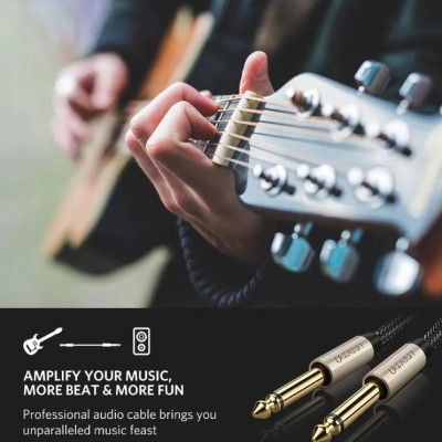 Ugreen UG40809AV128TK 1M màu Đen Cáp âm thanh 2 đầu 6.5mm dương cao cấp - HÀNG CHÍNH HÃNG