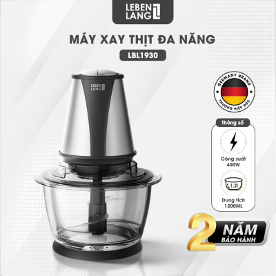 Máy xay thịt đa năng cối thủy tinh, LEBENLANG LBL1930 công suất 400W, dung tích 1200ml, bảo hành 2 năm – hàng chính hãng