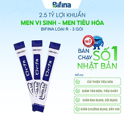 Men vi sinh BIFINA NHẬT BẢN, loại R lẻ 3 gói (không có hộp)