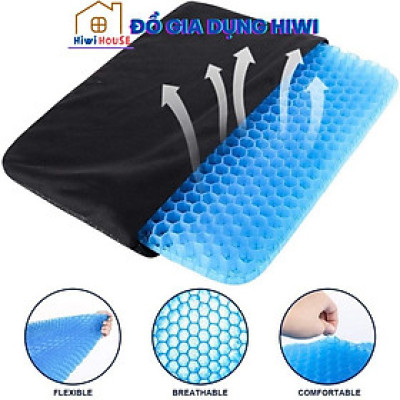 Đệm Ngồi 2 Lớp 3D Thoáng Khí SILICON Cấu Trúc Tổ Ong, Nệm Ngồi Ghế Văn Phòng, Xe Hơi