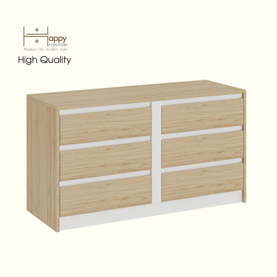 HAPPY FURNITURE , Tủ lưu trữ 6 ngăn kéo  , THK_335 , 120cm x 45cm x 66cm DxRxC