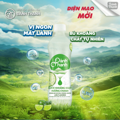 Thùng 24 chai Nước Khoáng Thiên Nhiên Có Ga Đảnh Thạnh Khoáng Chanh 430ml
