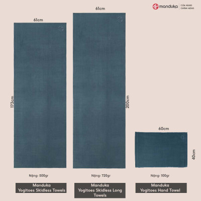 Khăn yoga Manduka Yogitoes Skidless Long Towels cao cấp