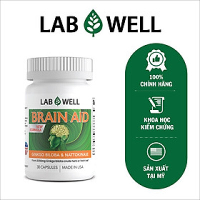 Viên bổ não tăng cường trí nhớ, brain aid, giúp hoạt huyết, hỗ trợ giảm huyết ứ, tăng cường tuần hoàn não - Lab Well