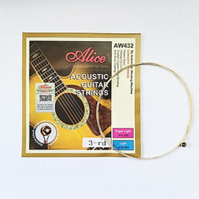 Dây Đàn Guitar Acoustic Alice AW432 Size 11 ( Có Dây Lẻ Số 1, Số 2, Số 3 Và Bộ 6 Dây )