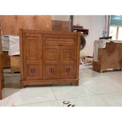 Tủ giày gỗ Sồi Nga 100cm