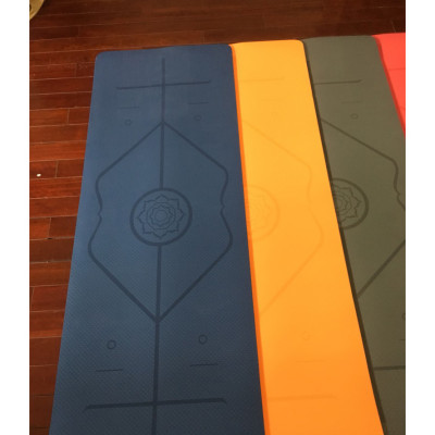 Bộ Thảm Tập Yoga Định Tuyến 8mm 1 lớp TPE + Kèm túi và dây buộc thảm