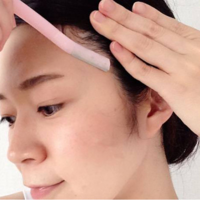 Set 03 dao cạo lông mày Pretty size L lưỡi bằng thép mạ Titanium sắc bén & bền bỉ - nội địa Nhật Bản