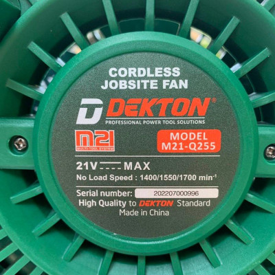 MÁY QUẠT DÙNG PIN 21V DEKTON M21-Q255 - HÀNG CHÍNH HÃNG