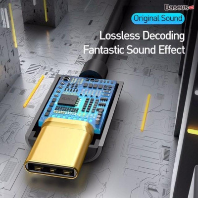 Đầu chuyển Type C sang Audio AUX 3.5mm Baseus chính hãng L54 (Type-C Male to 3.5mm Female Adapter, built-in DAC, 24-bit/48kHz)