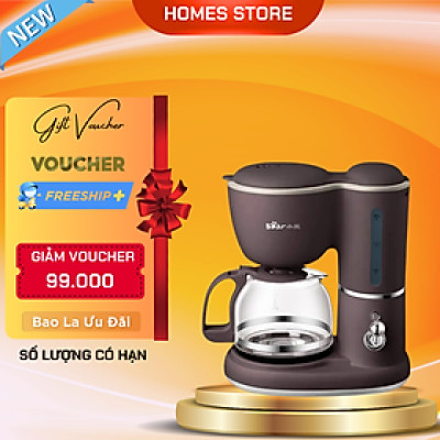 Máy Pha Cà Phê Mini Gia Đình Bear KFJ-403 Dung Tích 600 ML Công Suất 550 W - Hàng Chính Hãng
