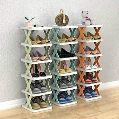 Kệ Để Giày Dép 5 Tầng Chữ X - Kệ Đựng Giày Dép Đa Năng Bằng Nhựa Lắp Ghép Đa Năng Và Tiện Lợi - Giao màu ngẫu nhiên
