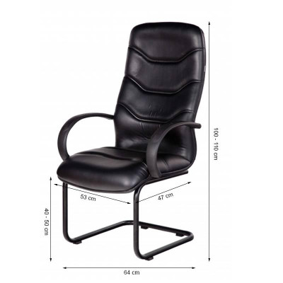 Ghế Phòng Họp Lưng Da PU Chân Sơn Tĩnh Điện IB4104 Ibie - Đen