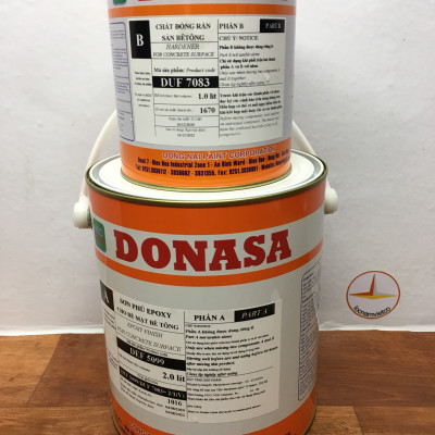 Sơn sàn bê tông Donasa /Floor coating Paint màu trắng mờ DEF 5099 3L