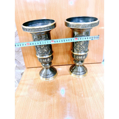 ĐÔI ỐNG ĐỰNG HƯƠNG CAO 29 x 14 CM NẶNG 3.6 KG CHẤT LIỆU BẰNG ĐỒNG