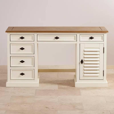 Bàn Làm Việc Shutter Gỗ Sồi Ibie OTDSHUO - Trắng (145 x 60 cm)