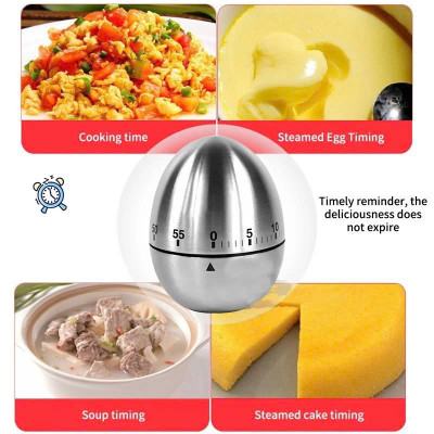 Đồng Hồ Pomodoro Hẹn Giờ 60 Phút Kim Loại QUẢ TRỨNG