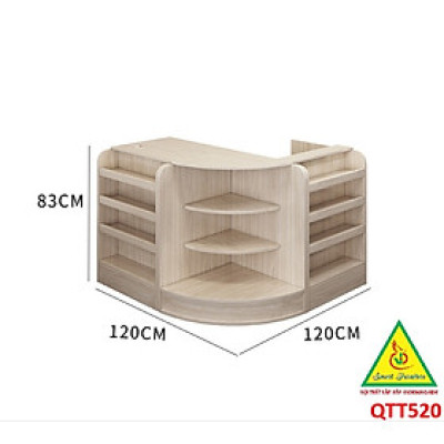 Quầy tính tiền, Bàn thu ngân cho cửa hàng tiện lợi, siêu thị mini, shop QTT520 - Nội thất lắp ráp Viễn Đông ADV