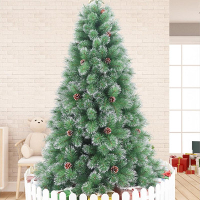 Cây Thông Noel Lăn Kim Tuyến Bạc Gắn Trái Thông 200 cm - Cây Treo - Chaang Chiia LP-TCB