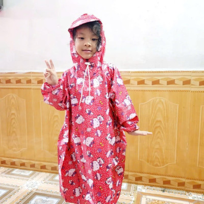 Áo mưa bít trẻ em cho bé trai vá bé gái từ 1 - 10 tuổi , áo mưa trùm toàn thân , vải dù chống thấm , họa tiết hoạt hình xinh xắn kèm túi đựng dễ thương , giao màu ngẫu nhiên