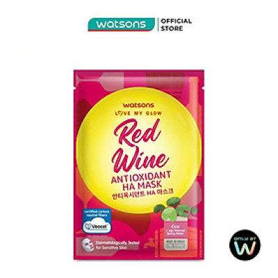 Mặt Nạ Watsons Love My Glow Red Wine Antioxidant Ha Mask 21ml