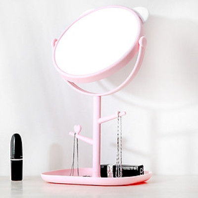 Gương Tai Mèo Để Bàn Trang Điểm Xoay 1 Mặt Hàn Quốc - Hàng chính hãng