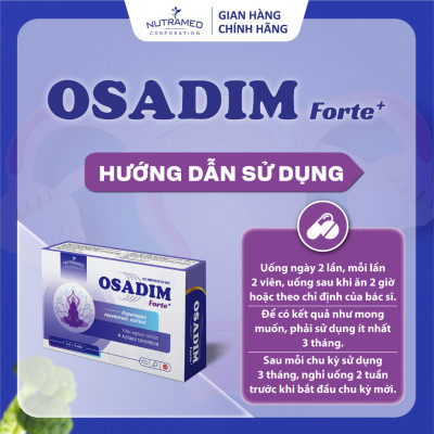 Osadim Forte hỗ trợ đ.i.e.u t.r.ị u xơ tử cung, u nang buồng trứng, cân bằng hormone (40 viên) - Nutramed