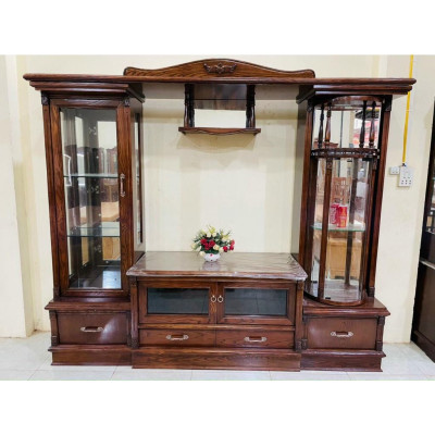 Kệ TIVI Gỗ Sồi Nga Kệ Kính Quay 2m2.