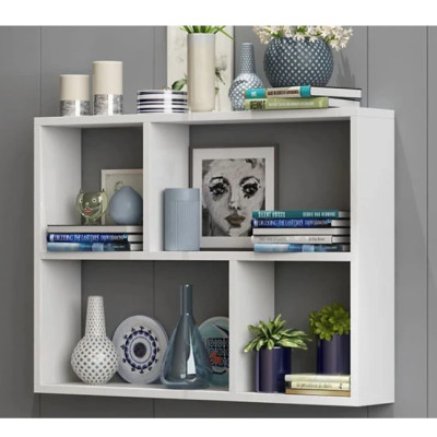 Kệ Sách Treo Tường Chữ Nhật Kết Cấu Giấu Chân Tundo CTKT07-80 KT 80 x 65 x 15cm