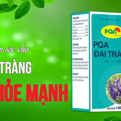 PQA Đại Tràng lọ 100 viên nang là dược phẩm thảo dược dùng cho người bị viêm đại tràng hỗ trợ hạn chế các triệu chứng của viêm đại tràng cấp và mạn tính, rối loạn tiêu hóa.