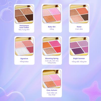 Phấn Mắt Trang Điểm myKella Mini Glam Eye Palette Siêu Mịn