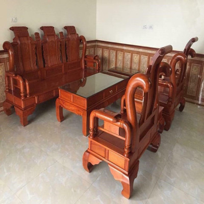 Bàn Ghế Tần Thủy Hoàng Gỗ Hương Đá