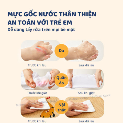 Bút màu nước 2 đầu, kèm dấu cho bé xóa được mideer  Round-Tip Stamper Washable Marker