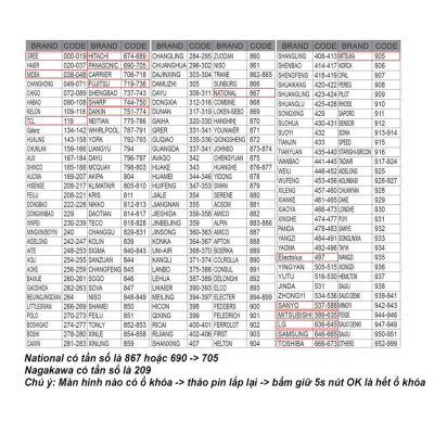 Remote máy lạnh, remote điều hòa điều khiển máy lạnh hãng Nhật, nội địa Nhật, Việt Nam 1000 tần số