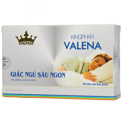 ￼Thảo Dược An Thần Ngủ Ngon valena Kingphar - Hộp 30 Viên - Giúp an thần, gây ngủ, tạo giấc ngủ đến nhanh, tự nhiên