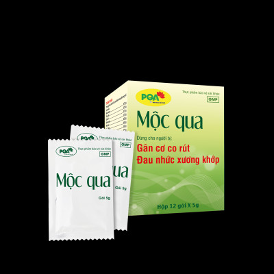 Cốm PQA Mộc Qua là dược phẩm thảo dược hỗ trợ khu phong hàn, thư giãn gân cốt, giúp hạn chế các triệu chứng đau mỏi gân cơ.