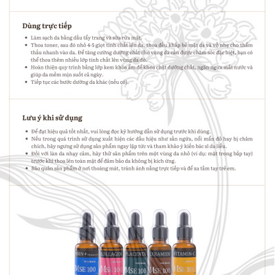 Bộ quà tặng MSE100 tinh chất tái tạo đàn hồi da Collagen 30ml + MSE100 tinh chất nhau thai tái sinh Placenta 30ml - Mōly Beauty