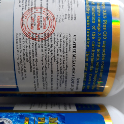 Viên uống Vitatree Mega Omega 369 plus Q10, Lọ 100v, bổ sung dưỡng chất cho mắt, não, tim mạch