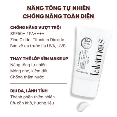 Kem Chống Nắng Lalamos Nhụy Kim Ngân Hoa White Tone-Up SPF 50+ PA++++ 50ml